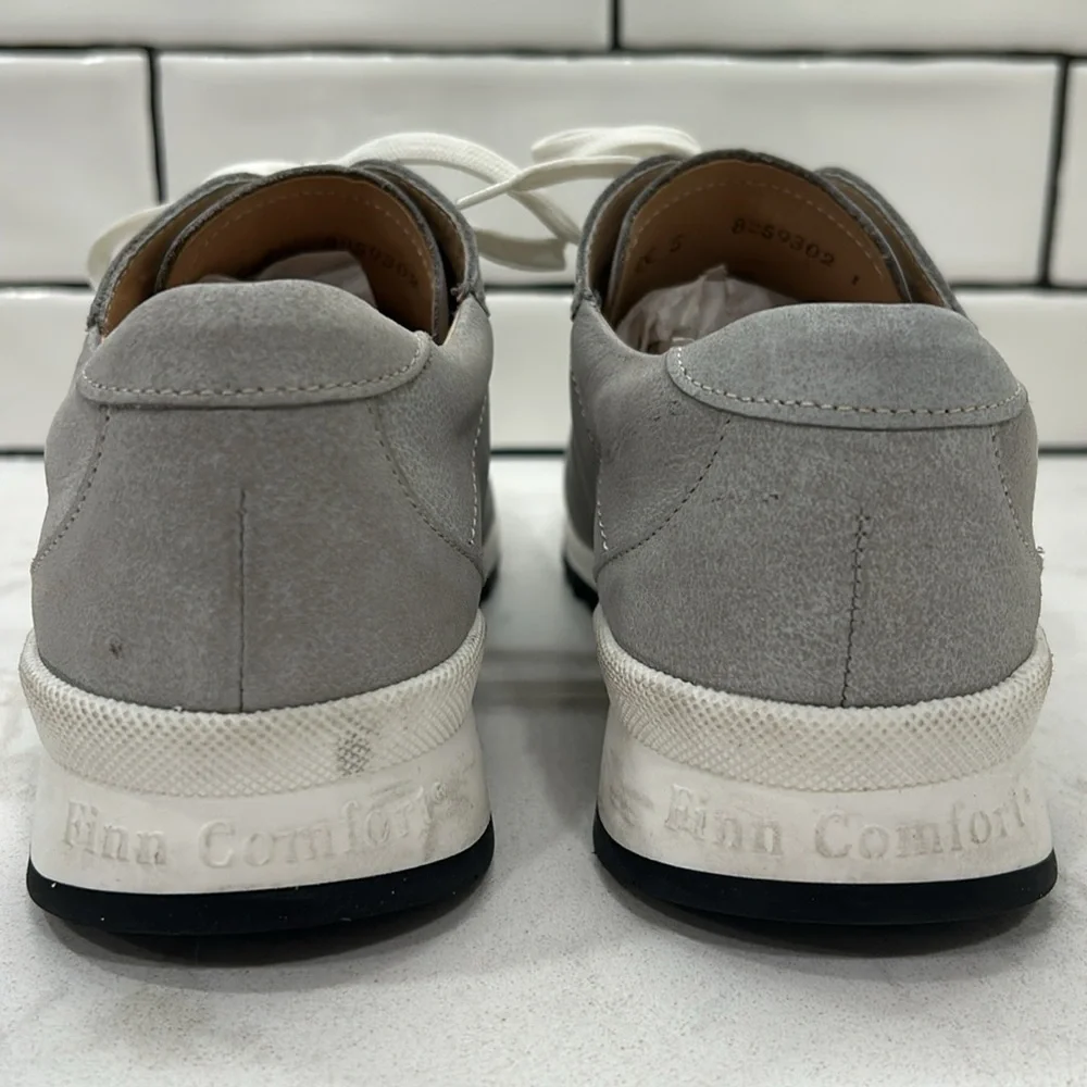 Finn Comfort Sarnia Nero Suede Leather Grey Sneakers Shoes Women’s 7.5